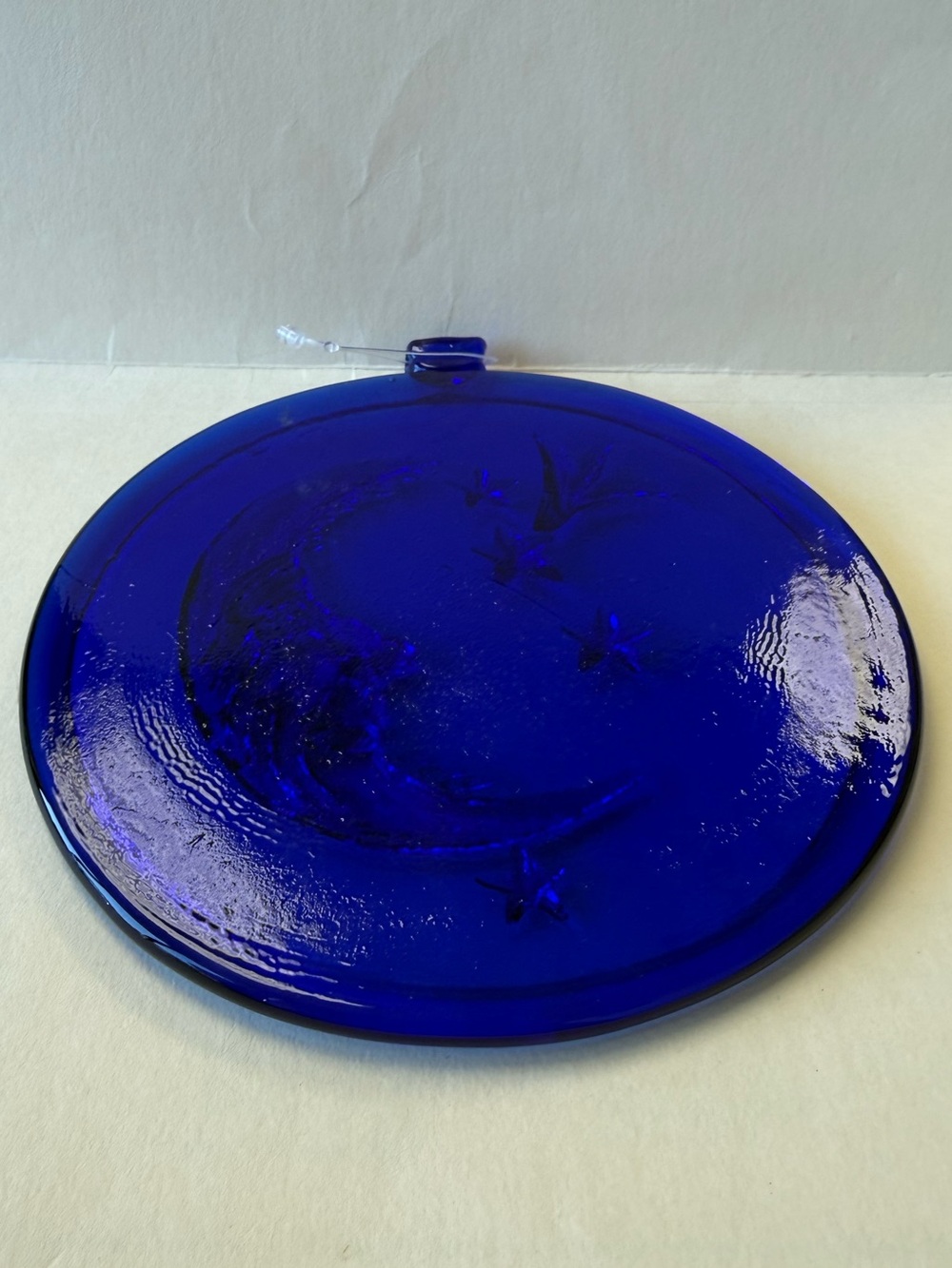 Cobalt Glass Blue Moon & Stars Celestial Large 6” Sun Catcher. - Picture 8 of 13